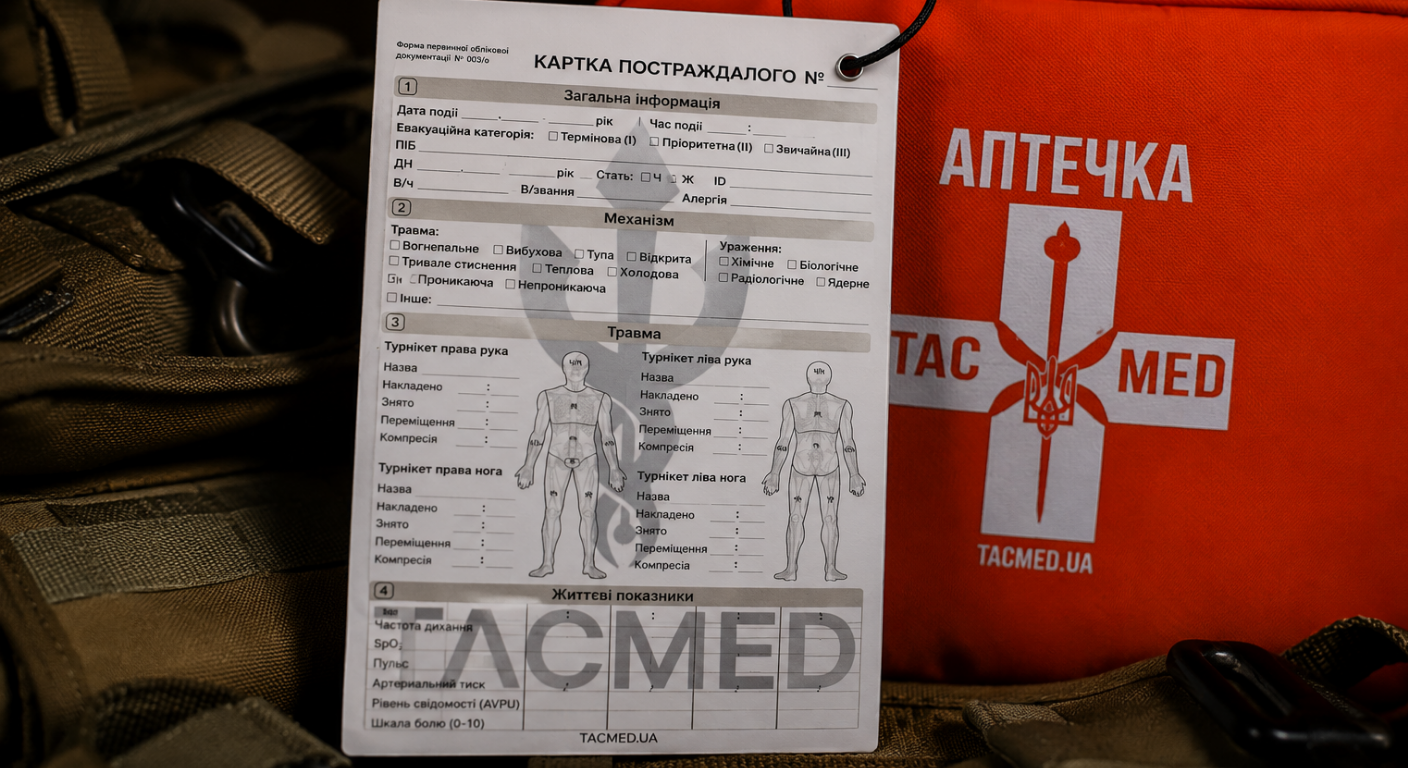 Медична картка пораненого в TCCC: що, коли і навіщо фіксувати
