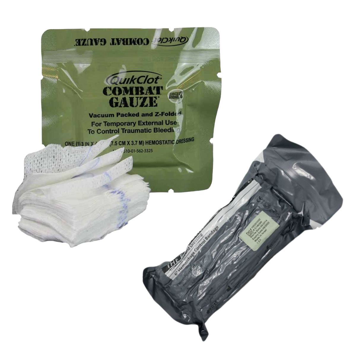 Набор QuickClot Combat Gauze + Израильский бандаж PerSysMedical Размер 6