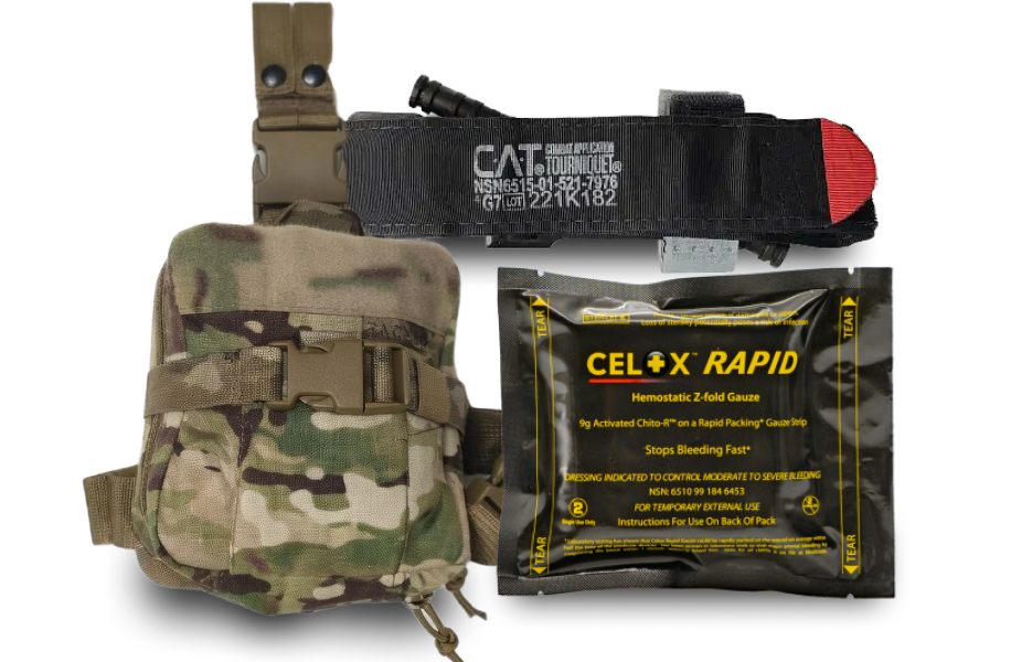 "LegBag" First Aid Kit Multicam with CAT Gen7 + Celox Rapid