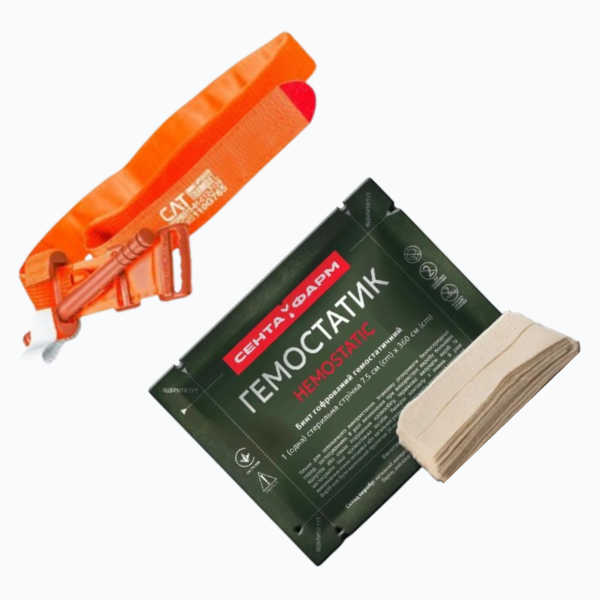Set CAT Gen7 Tourniquet Orange + BLEEDING BANDAGE Hemostatic