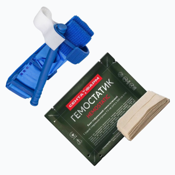Set CAT Gen7 Tourniquet Blue + BLEEDING BANDAGE Hemostatic