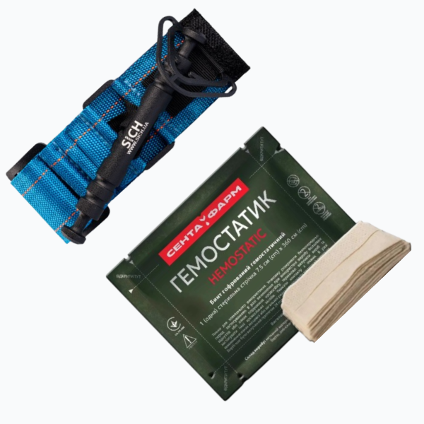 Set Tourniquet SICH Blue + BLEEDING BANDAGE Hemostatic