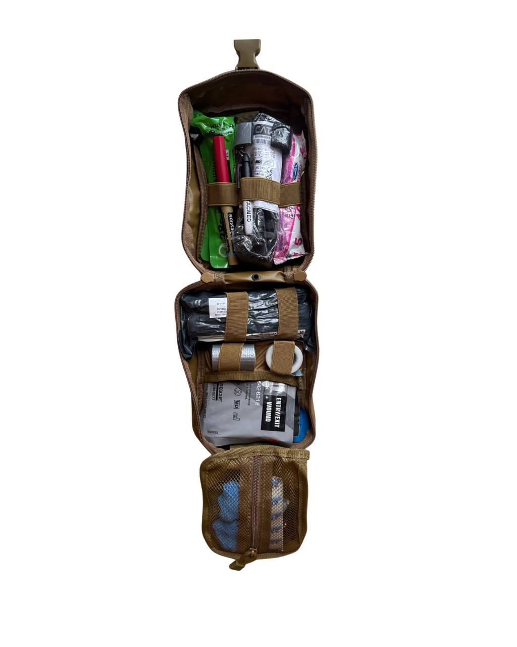 Lifesaver combat first aid kit with “Hemostatic” bandage Coyote