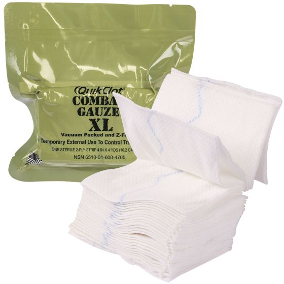 QuikClot кровозупинний бинт Combat Gauze XL Z-Fold 10,2см/3,7м