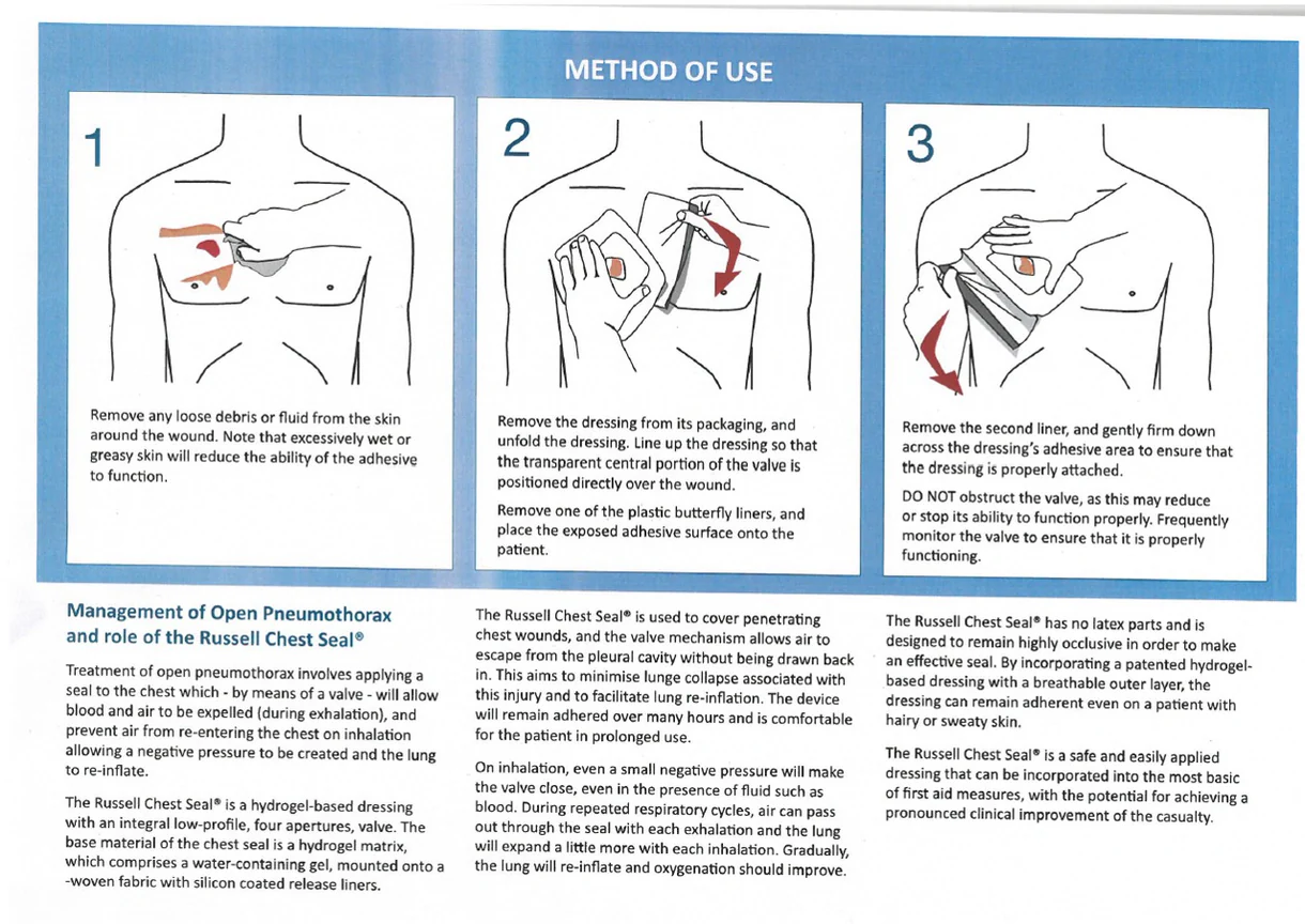 Пов'язка оклюзійна Russell™ Chest Seal