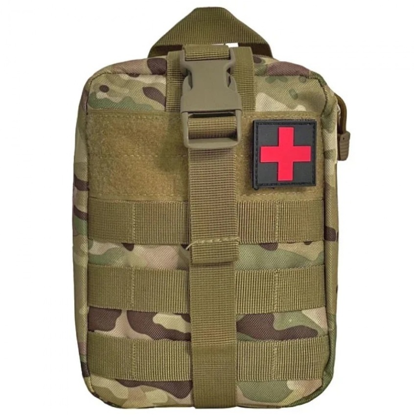 Аптечний підсумок Multicam відривний + Атравматичні ножиці TACMED