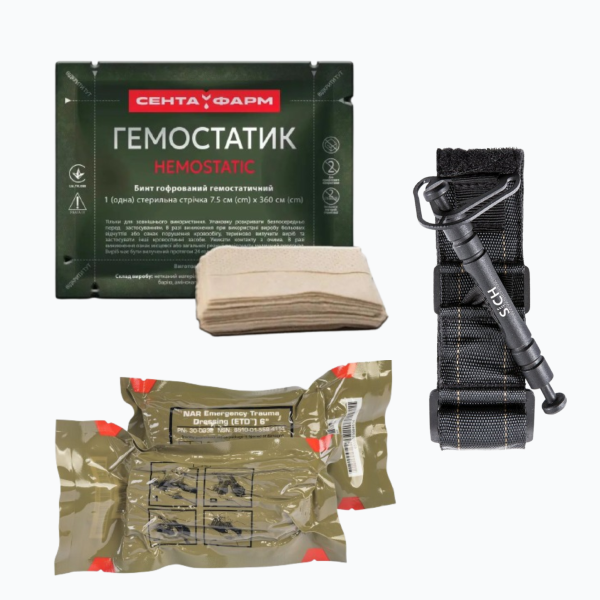 Set Tourniquet SICH + Emergency Trauma Dressing (ETD) 6 + BLEEDING BANDAGE Hemostatic