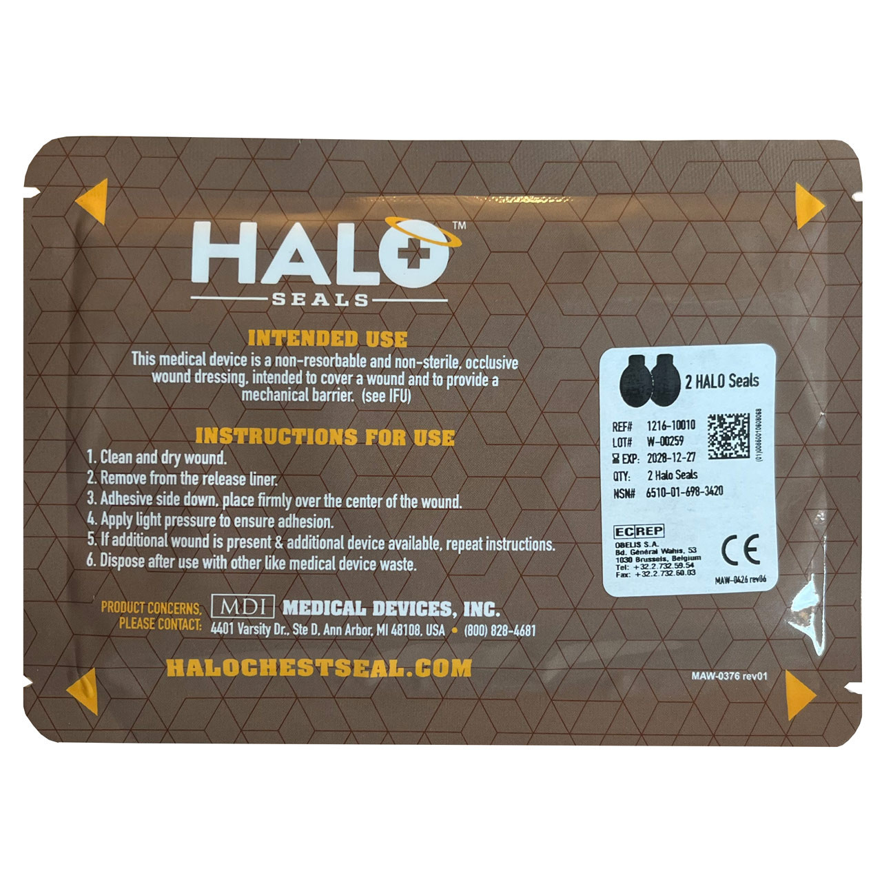 HALO Vent Chest Seal Flat Package (2 pcs in a pack)