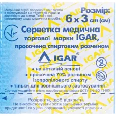 Салфетка спиртовая IGAR 3х6 см №1