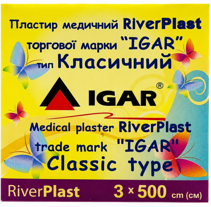 Пластир медичний IGAR RiverPlast на тканинній основі (бавовна) 3 см х 500 см