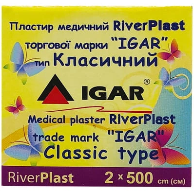 Пластир медичний IGAR RiverPlast на тканинній основі (бавовна) 2 см х 500 см